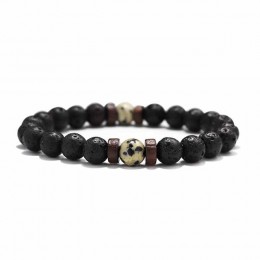 18 styl naturalny kamienny koralik bransoletka Rock Hip-Hop Rock Street kultura kolorowy kamień człowiek bransoletka moda Trendy