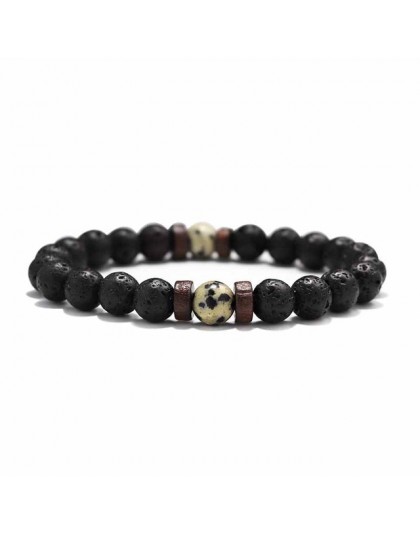 18 styl naturalny kamienny koralik bransoletka Rock Hip-Hop Rock Street kultura kolorowy kamień człowiek bransoletka moda Trendy