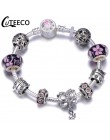 CUTEECO Antique srebrny kolor bransoletki i Bangles dla kobiet kryształową kwiatową wróżkę koralik Charm bransoletka biżuteria P