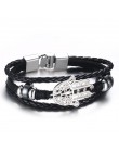 Vnox Lucky Vintage męska skórzana bransoletka karty do gry Raja Vegas urok wielowarstwowe plecione kobiety Pulseira Masculina 7.