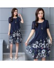 Lato szyfonowa sukienka 2019 dorywczo krótkim rękawem O-Neck Floral Print sukienki elegancka sukienka Plus Size sukienka 5XL kob