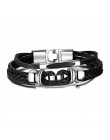 Vnox Lucky Vintage męska skórzana bransoletka karty do gry Raja Vegas urok wielowarstwowe plecione kobiety Pulseira Masculina 7.