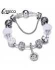 CUTEECO Antique srebrny kolor bransoletki i Bangles dla kobiet kryształową kwiatową wróżkę koralik Charm bransoletka biżuteria P