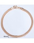 20cm bransoletki dla kobiet mężczyzn 585 różowe złoto Curb ślimak Foxtail Venitian Link łańcuchy męskie bransoletki biżuteria pr