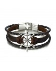 Vnox Lucky Vintage męska skórzana bransoletka karty do gry Raja Vegas urok wielowarstwowe plecione kobiety Pulseira Masculina 7.
