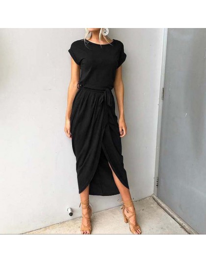2020 długie sukienki imprezowe Plus rozmiar lato z krótkim rękawem kobiety sukienka elegancka Maxi luźne Vestidos sukienki letni