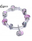 CUTEECO Antique srebrny kolor bransoletki i Bangles dla kobiet kryształową kwiatową wróżkę koralik Charm bransoletka biżuteria P