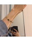HUANZHI 2019 koreański nowy błyszczący podwójna warstwa geometryczny nieregularny krzyż Ripple bransoletka otwarcia dla kobiet d