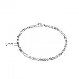 Męska bransoletka Curb kubański Link Chain męskie bransoletki damskie ze stali nierdzewnej złoty Tone nie znikną 3mm do 11mm