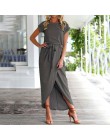 2020 długie sukienki imprezowe Plus rozmiar lato z krótkim rękawem kobiety sukienka elegancka Maxi luźne Vestidos sukienki letni