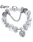CUTEECO Antique srebrny kolor bransoletki i Bangles dla kobiet kryształową kwiatową wróżkę koralik Charm bransoletka biżuteria P
