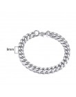 Męska bransoletka Curb kubański Link Chain męskie bransoletki damskie ze stali nierdzewnej złoty Tone nie znikną 3mm do 11mm