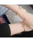 HUANZHI 2019 koreański nowy błyszczący podwójna warstwa geometryczny nieregularny krzyż Ripple bransoletka otwarcia dla kobiet d