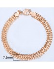 20cm bransoletki dla kobiet mężczyzn 585 różowe złoto Curb ślimak Foxtail Venitian Link łańcuchy męskie bransoletki biżuteria pr