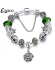 CUTEECO Antique srebrny kolor bransoletki i Bangles dla kobiet kryształową kwiatową wróżkę koralik Charm bransoletka biżuteria P
