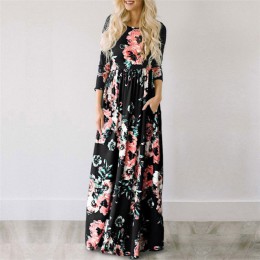 2020 letnia długa sukienka kwiatowy Print Boho plaża sukienka tunika Maxi sukienka kobiety suknia wieczorowa Sundress Vestidos d