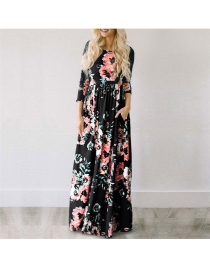 2020 letnia długa sukienka kwiatowy Print Boho plaża sukienka tunika Maxi sukienka kobiety suknia wieczorowa Sundress Vestidos d