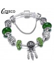 CUTEECO Antique srebrny kolor bransoletki i Bangles dla kobiet kryształową kwiatową wróżkę koralik Charm bransoletka biżuteria P