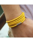 XQNI marka czarny retro Wrap długa skórzana bransoletka bransoletki męskie typu bangle moda sproty łańcuch link mężczyzna charm 