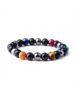 Naturalny czarny obsydian hematyt koraliki w kolorze Tiger Eye bransoletki mężczyzn dla magnetyczny ochrona zdrowia kobiety biżu