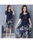 Lato szyfonowa sukienka 2019 dorywczo krótkim rękawem O-Neck Floral Print sukienki elegancka sukienka Plus Size sukienka 5XL kob
