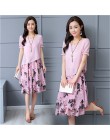 Lato szyfonowa sukienka 2019 dorywczo krótkim rękawem O-Neck Floral Print sukienki elegancka sukienka Plus Size sukienka 5XL kob