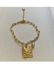 HUANZHI 2019 nowy barokowy nieregularne imitacje pereł złoty Metal Link Chain bransoletki dla kobiet dziewczyna Summer Party biż