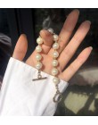 HUANZHI 2019 nowy barokowy nieregularne imitacje pereł złoty Metal Link Chain bransoletki dla kobiet dziewczyna Summer Party biż