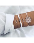 Boho Rose Map bransoletki i Bangles dla kobiet czeski okrągły bransoletka z koralikami zestaw moda wielowarstwowe akcesoria 2019