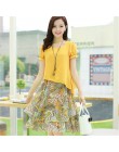 Lato szyfonowa sukienka 2019 dorywczo krótkim rękawem O-Neck Floral Print sukienki elegancka sukienka Plus Size sukienka 5XL kob
