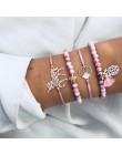 Boho Rose Map bransoletki i Bangles dla kobiet czeski okrągły bransoletka z koralikami zestaw moda wielowarstwowe akcesoria 2019