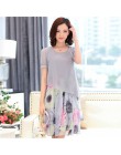 Lato szyfonowa sukienka 2019 dorywczo krótkim rękawem O-Neck Floral Print sukienki elegancka sukienka Plus Size sukienka 5XL kob