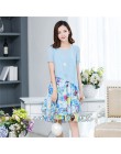 Lato szyfonowa sukienka 2019 dorywczo krótkim rękawem O-Neck Floral Print sukienki elegancka sukienka Plus Size sukienka 5XL kob