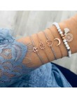 Boho Rose Map bransoletki i Bangles dla kobiet czeski okrągły bransoletka z koralikami zestaw moda wielowarstwowe akcesoria 2019