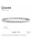 UMODE moda urok CZ bransoletki tenisowe dla kobiet mężczyzn kolorowa cyrkonia biżuteria Box łańcuch Braclets prezent bransoletka