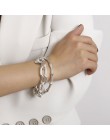 SRCOI 2/szt. Zestaw złoty kolor metalowy łańcuszek Link kreatywny bransoletka bambusowa bransoletka 2020 nowych moda Punk branso