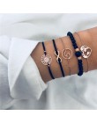 DIEZI czeski czarne koraliki łańcuch bransoletki bransoletki dla kobiet moda serce kompas złoty kolor łańcuch zestawy bransolete