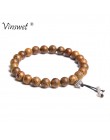 Biżuteria bransoletka męska Pulseira Healing Balance koraliki buddy Reiki modlitwa joga drewno czarny onyks bransoletki prezent 