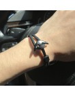 HOMOD 2019 New Fashion czarny kolor kotwica bransoletki mężczyźni urok Survival Rope Chain bransoletka Paracord męska dopasowana