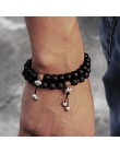 Biżuteria bransoletka męska Pulseira Healing Balance koraliki buddy Reiki modlitwa joga drewno czarny onyks bransoletki prezent 