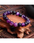 Meajoe Trendy naturalny kamień miłość fioletowy bransoletka z koralików Vintage Charm okrągły łańcuch koraliki bransoletki biżut