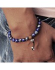 Biżuteria bransoletka męska Pulseira Healing Balance koraliki buddy Reiki modlitwa joga drewno czarny onyks bransoletki prezent 