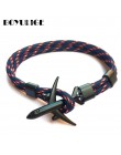 2019 nowy Boeing samolot mężczyźni kotwica bransoletka Rope Chain czarny Charm bransoletki dla kobiet mężczyzna Survival styl lo