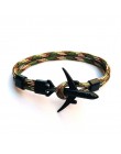 2019 nowy Boeing samolot mężczyźni kotwica bransoletka Rope Chain czarny Charm bransoletki dla kobiet mężczyzna Survival styl lo