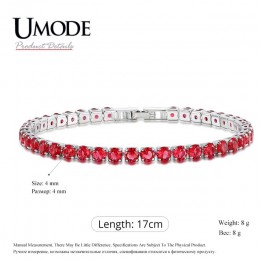 UMODE moda urok CZ bransoletki tenisowe dla kobiet mężczyzn kolorowa cyrkonia biżuteria Box łańcuch Braclets prezent bransoletka