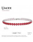 UMODE moda urok CZ bransoletki tenisowe dla kobiet mężczyzn kolorowa cyrkonia biżuteria Box łańcuch Braclets prezent bransoletka