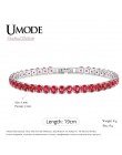 UMODE moda urok CZ bransoletki tenisowe dla kobiet mężczyzn kolorowa cyrkonia biżuteria Box łańcuch Braclets prezent bransoletka