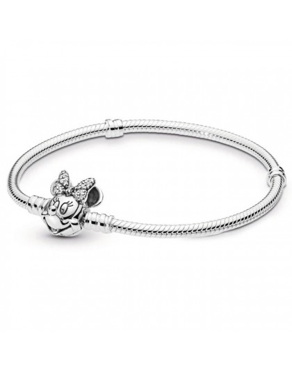 Nowe srebrne pozłacane bransoletki urok śliczne Mickey wąż łańcuch Fit Fine podstawowe bransoletki dla kobiet moda wisiorki kora