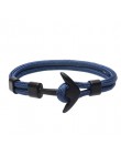 Kotwica bransoletka mężczyźni urok Survival Rope Chain bransoletki Paracord moda czarny kolor kotwica bransoletka męska dopasowa