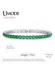 UMODE moda urok CZ bransoletki tenisowe dla kobiet mężczyzn kolorowa cyrkonia biżuteria Box łańcuch Braclets prezent bransoletka